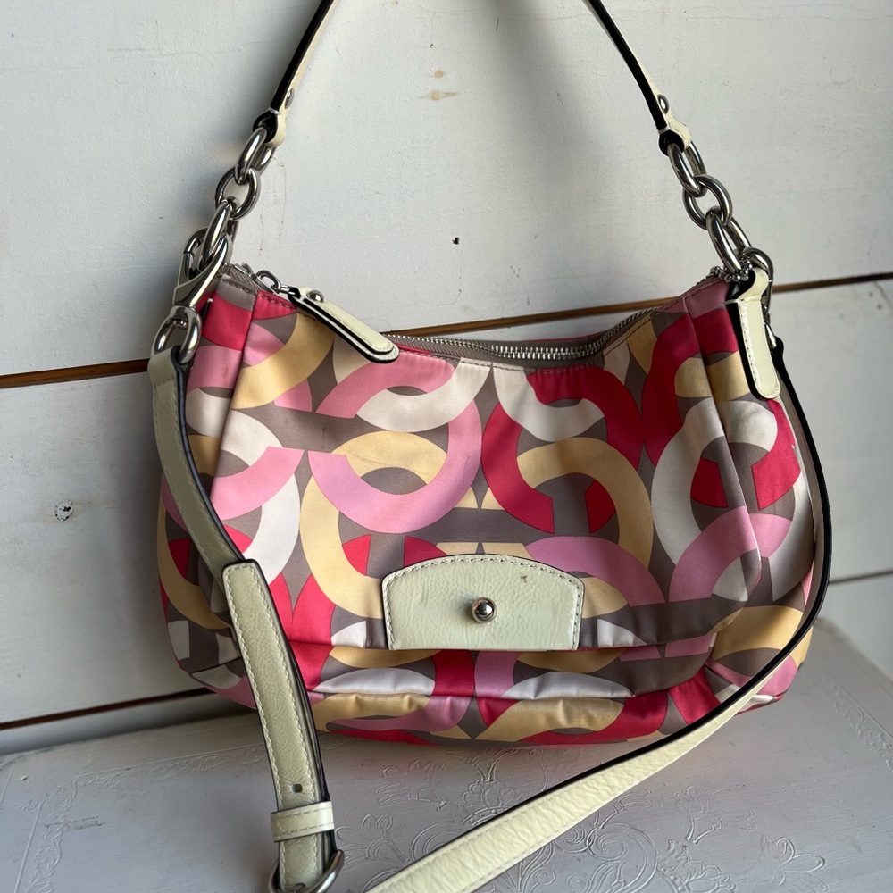 Coach Multi Color Spring Should Bag With Strap - image 1